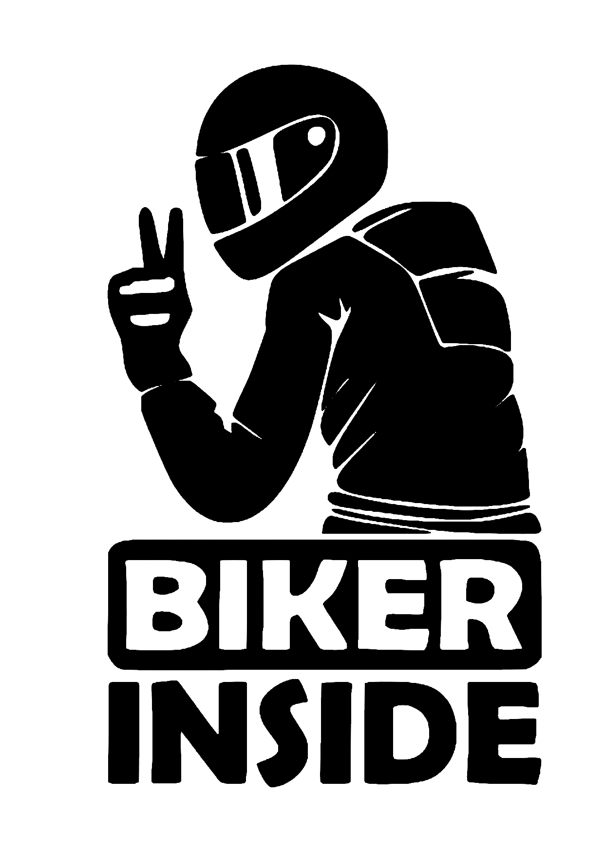 Biker inside sticker
