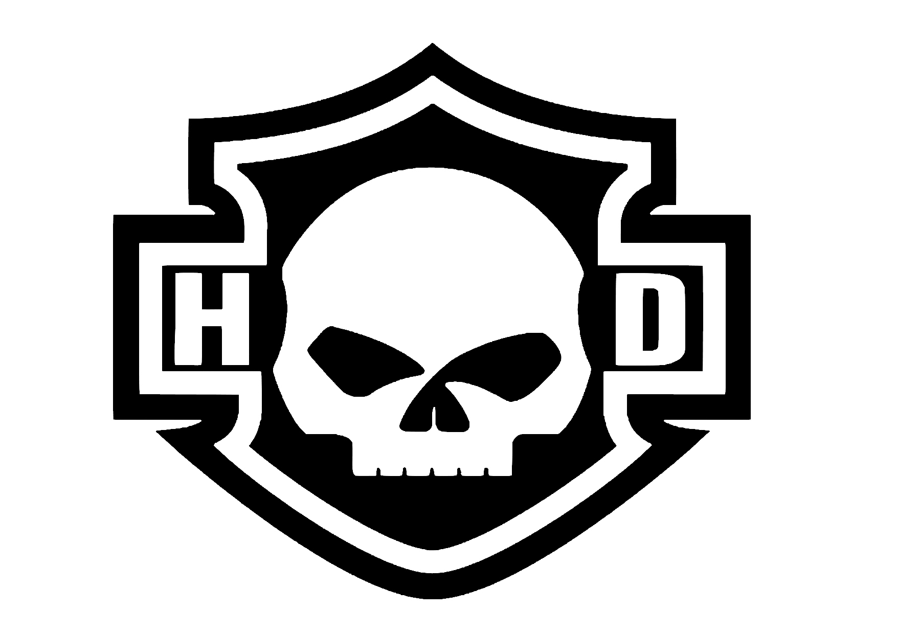 Harley davidson motorcycling skull sticker