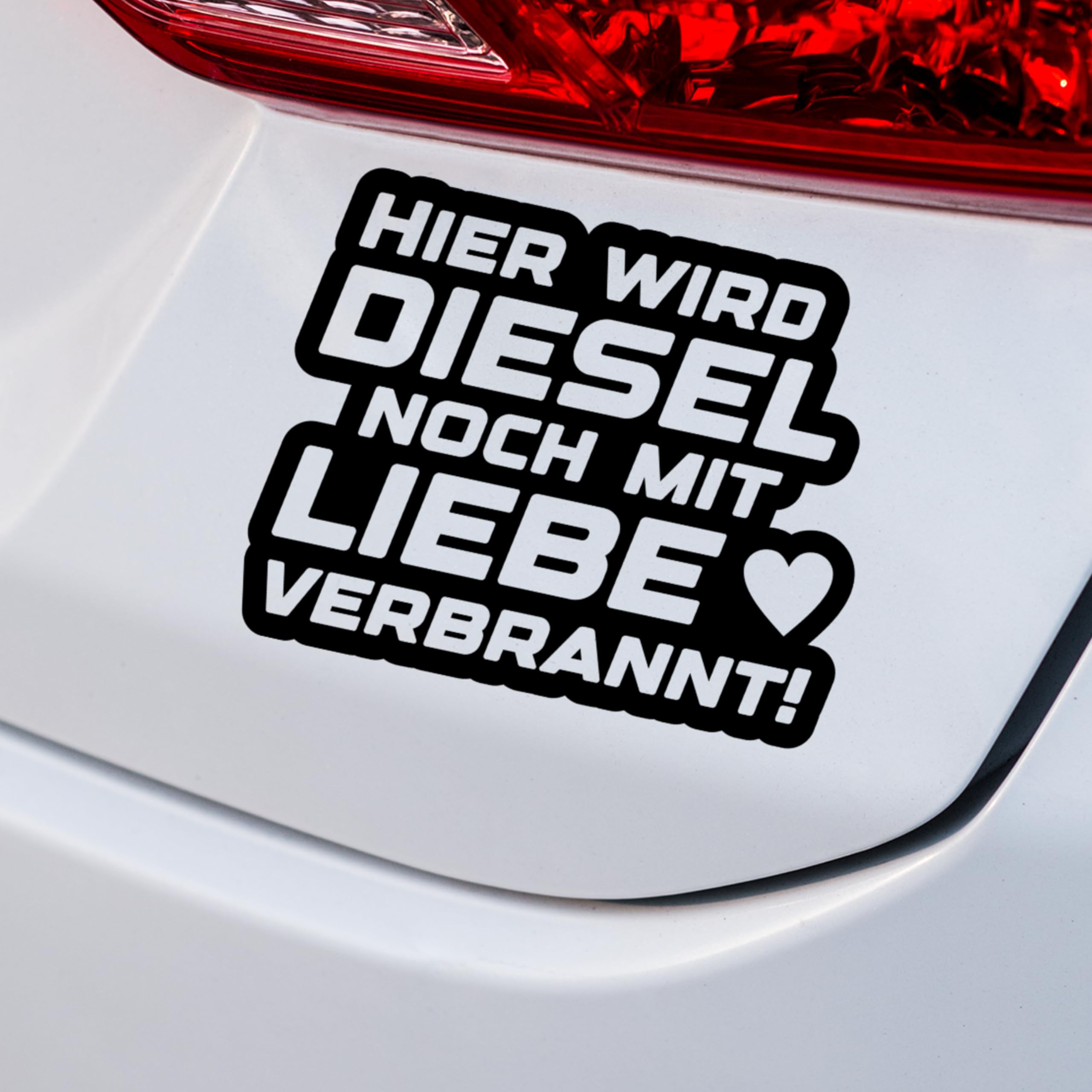 Hier wird diesel noch mit liebe verbrannt aufkleber