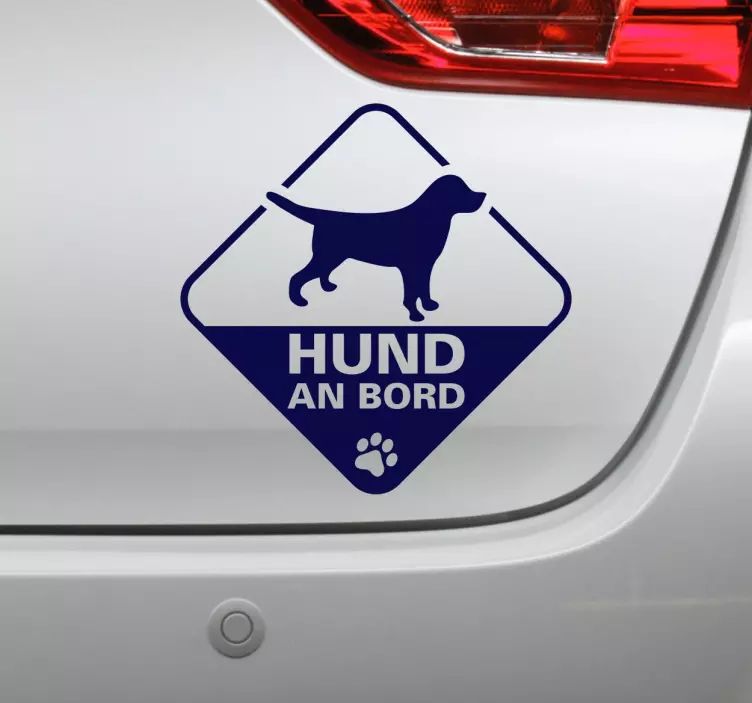 Hund an bord aufkleber fuer treue begleiter