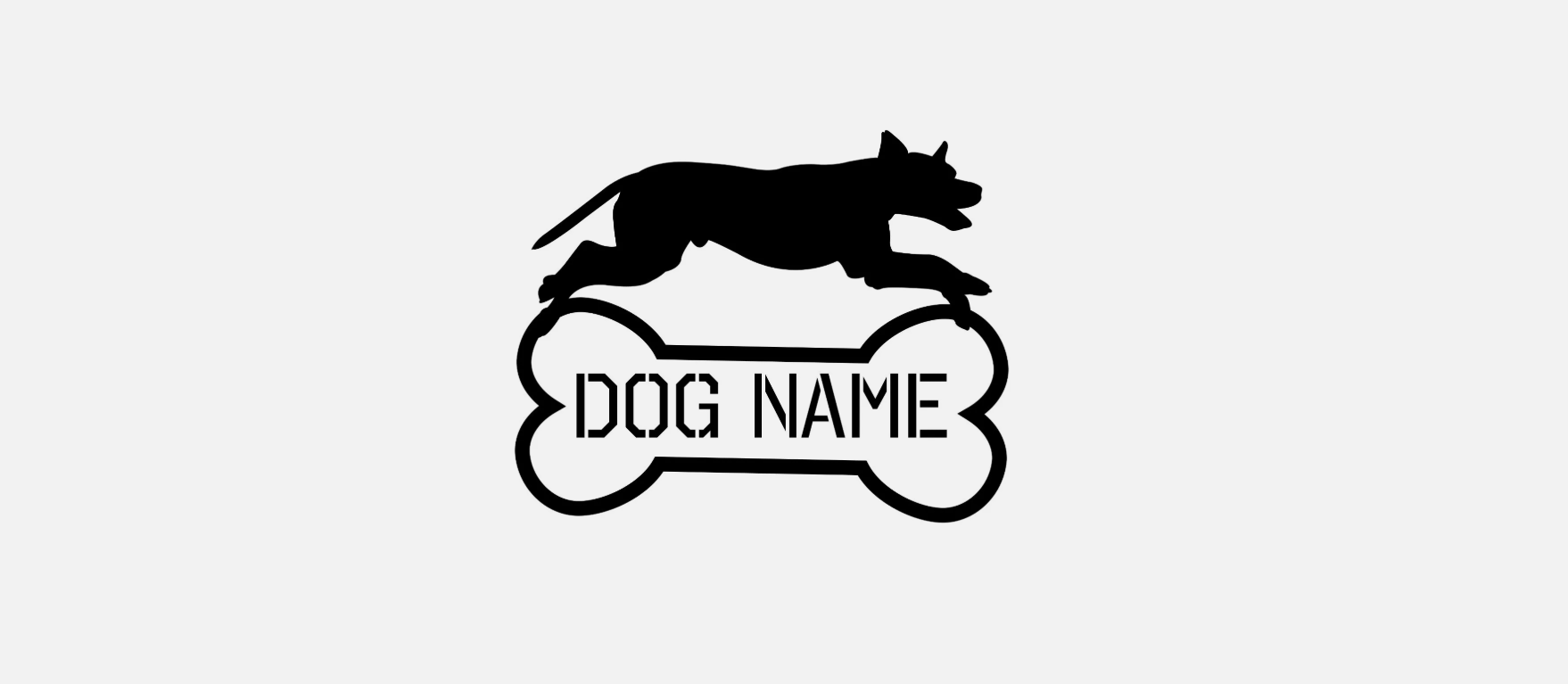 Hund silhouette wunschname aufkleber