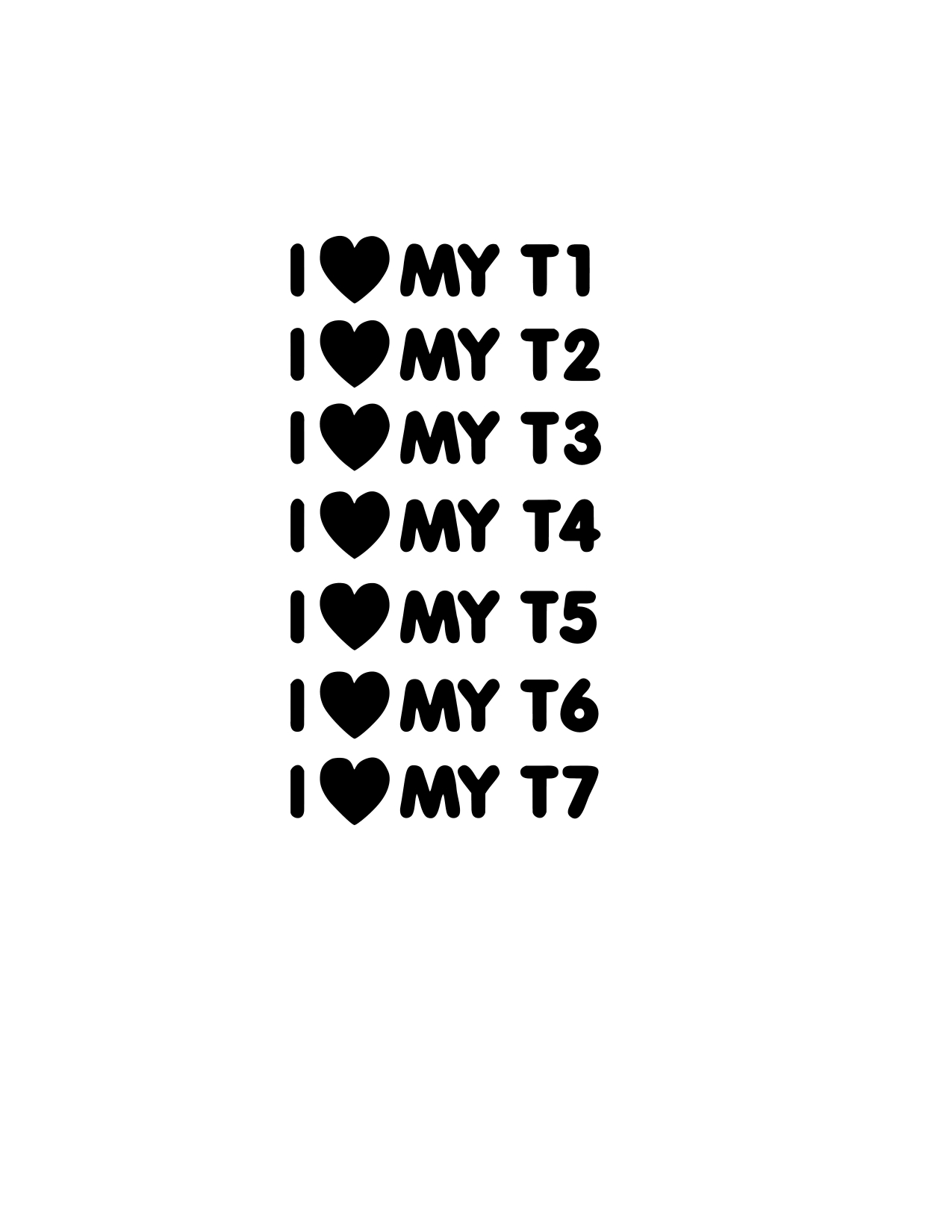 I love my t1 t2 t3 t4 t5 t6 t7 aufkleber fuer vw bulli liebhaber 15 cm x 34 cm