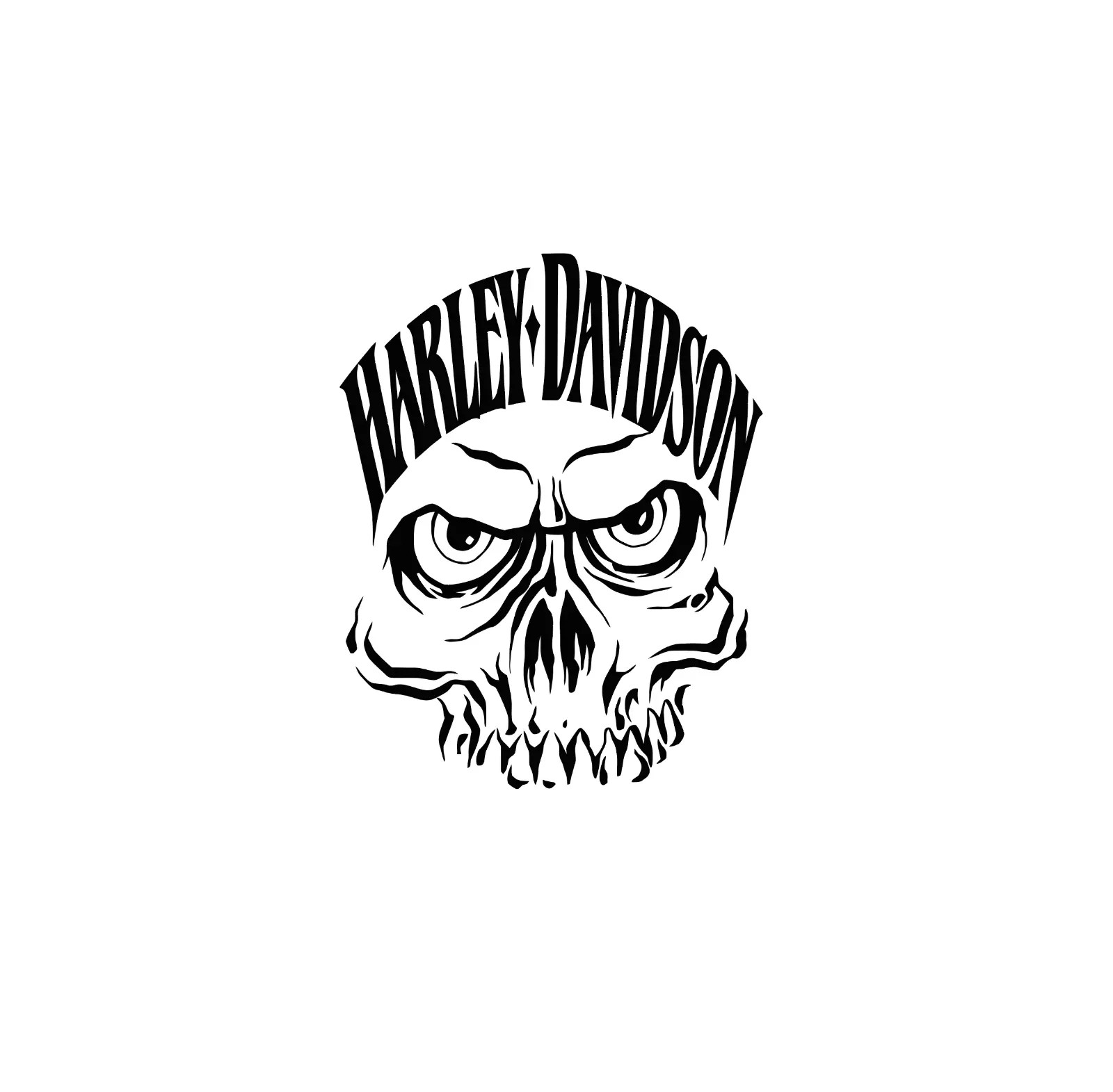 Skull with harley text